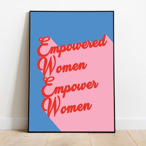 Gestärkte Frauen befähigen Frauen Feministische Wandkunst Lesbische Drucke weibliche Empowerment Affirmationsdruck Retro Zitat Wandkunst LGBT Bild 3