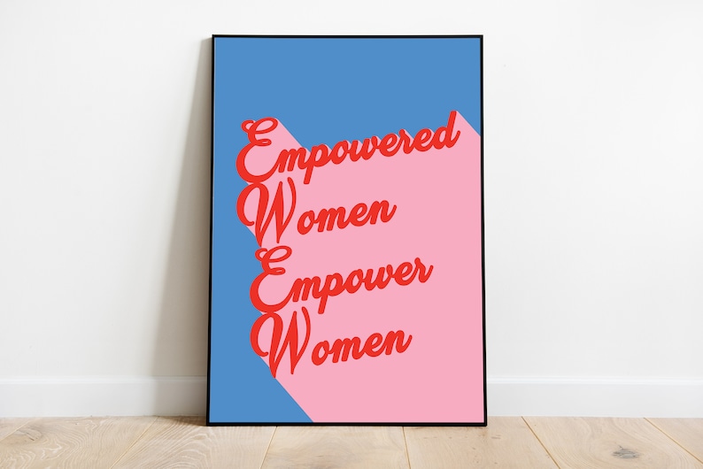 Gestärkte Frauen befähigen Frauen Feministische Wandkunst Lesbische Drucke weibliche Empowerment Affirmationsdruck Retro Zitat Wandkunst LGBT Bild 3