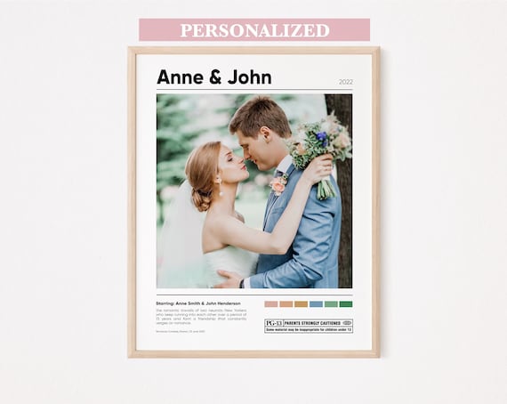 Personalized Couple Movie Poster Print | Custom Couple Poster | Couple Wedding Gift Print | Movie Poster for Couple  valentines couple gift