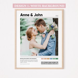 Personalized Couple Movie Poster Print | Custom Couple Poster | Couple Wedding Gift Print | Movie Poster for Couple valentines couple gift Design 1