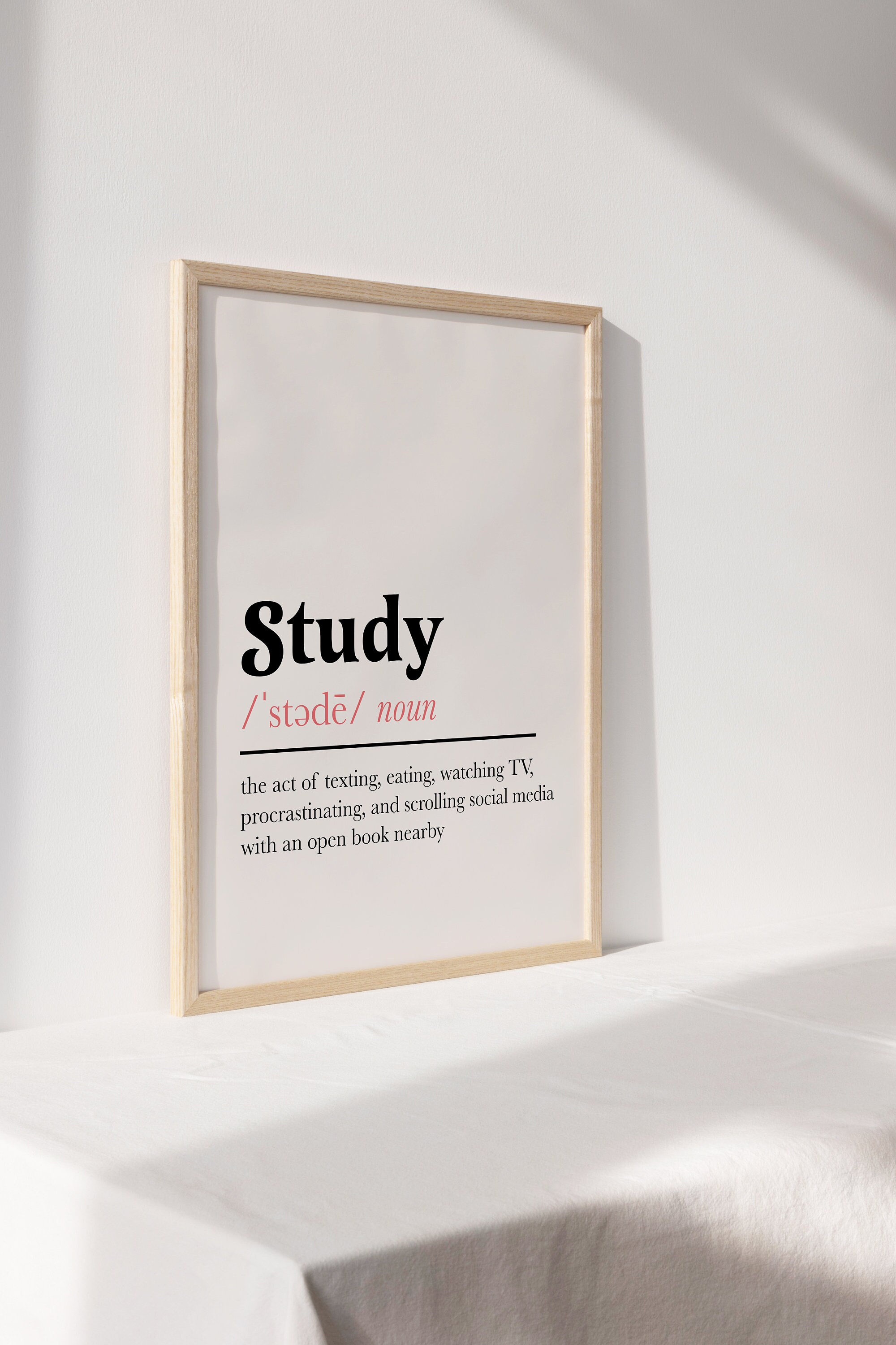Study Definition Print Study Definition Quote College Dorm - Etsy