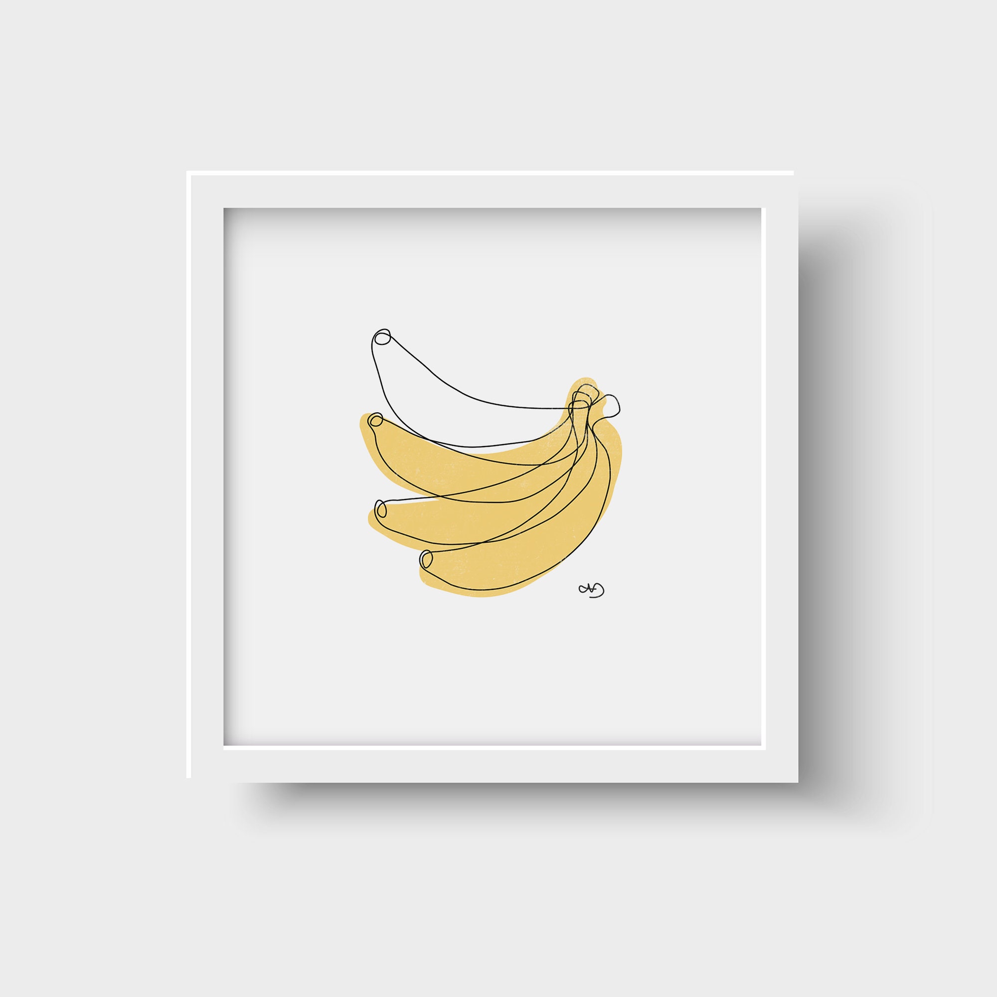 Banane Linie Kunstdruck Eine Linie Zeichnung Etsy