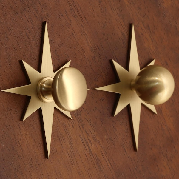 Starburst solid brass cabinet drawer pulls knobs Custom Engraved dresser door pulls knobs ball round knobs