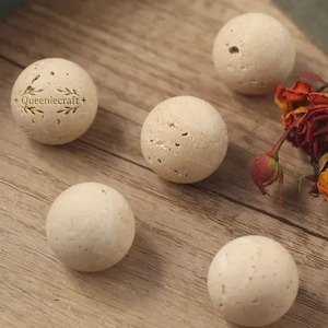 Nature travertine round ball knobs drawer pulls door handles Custom Engraved wardrobe Knobs cabinet cupboard handles Travertine ball knobs