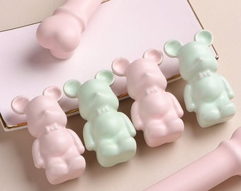 Lovely Bear Ceramic knobs drawer pulls wardrobe Knob Nursery room decorations dresser handles modern children room door pulls