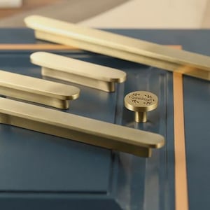 Brushed solid brass dresser Handles Versatile drawer pulls wardrobe round Knob Custom Engraved Cabinet Knobs Modern Kitchen door long Handle