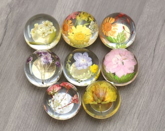 Boutons ronds transparents floraux Boutons de tiroir de commode poignées de garde-robe Boutons ronds pour décoration de chambre d'enfant