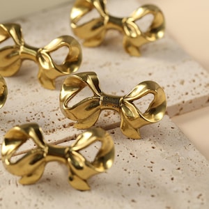 Bow Knobs brass drawer pulls wardrobe Knob Custom Engraved Cabinet Knobs Modern girl room Dresser Knob Nursery decorations knob door handle