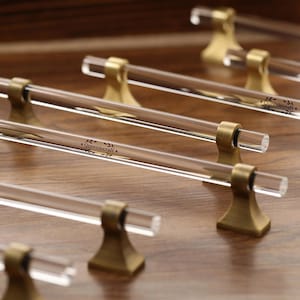 Acryl handgrepen trekt voor kast brozne voeten bar trekt Knoppen Op maat gegraveerde moderne ladeknop garderobe hardware Helder acryl handvat pull