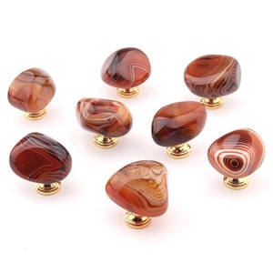 Natural Agate slice Irregular Knobs  drawer pulls special Texture agate wardrobe Knob Cabinet Knobs luxury knob