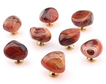 Tranche d'agate naturelle, boutons irréguliers, poignées de tiroir, texture spéciale, agate, bouton de garde-robe, boutons de meuble, bouton de luxe