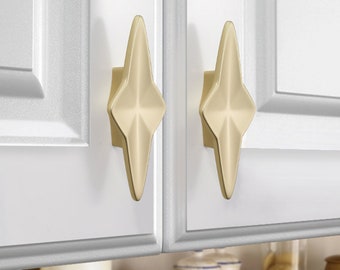 Star Knobs closet door drawer pulls wardrobe Knob Cabinet Knobs Modern brushed gold silver gray Drawer Knob