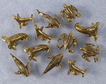 Massief messing ladeknoppen zeedier Creatieve handgrepen kinderkamer Op maat gemaakte gegraveerde kastdeurgrepen Kledingkast kastknoppen Dressoir pull