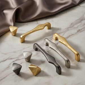 Custom Engraved Brushed Nickel Drawer Pulls/Dark gray Cabinet Door Pull/Dresser knobs handles/Modern Kitchen handle/Furniture hardware pulls