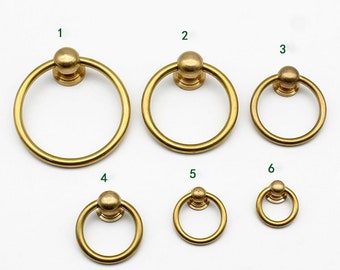 Pure Brass Pull Ring Knobs cupboard drawer pulls Metal pull ring wardrobe Knob Cabinet Knobs