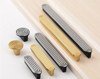 Gold Black Modern handles pulls for Cabinet Aluminum alloy dresser knobs Drawer door handles furniture hardware cupboard wardrobe pulls