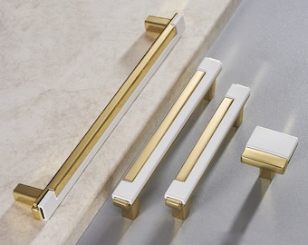 White gold Black gold Drawer Pulls/Chrome Brushed Nickel Cabinet Door Pulls/Dresser knobs handles pulls/Modern Drawer Knob/Furniture handles