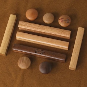 Natural Wood Knob cupboard drawer pull Custom Engraved Wooden wardrobe Knob Cabinet handle Simple wood drawer knob Cabinet replacement knob