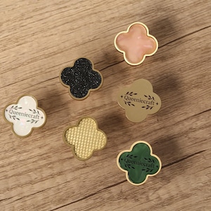 Four leaf Clover Brass crystal knobs luxury drawer pulls Custom Engraved wardrobe Knobs Cabinet Knobs Modern Drawer Knob cupboard handles
