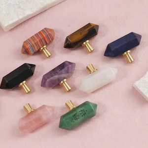 Ore natural one hole drawer knob,Crystal Quartz dresser knob,Custom Engraved cupboard handle,Black Obsidian Cabinet  knob,Door Wardrobe pull