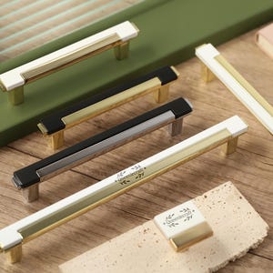 White gold Black gold Drawer Pulls/Chrome Brushed Nickel Cabinet Door Pulls/Custom Engraved Dresser handles/Modern Furniture handles knobs