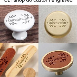 Flower base Brass Ring Pull Knobs Handles Retro cupboard drawer dresser pulls Custom Engraved Door ring wardrobe Knobs Hardware Cabinet Knob image 10