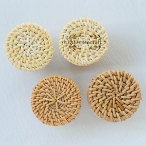 Boho Rattan knobs Unique Wood Knobs Rattan Drawer Pulls Custom Engraved wooden Rattan Knobs cupboard drawer pulls Wooden wardrobe handles