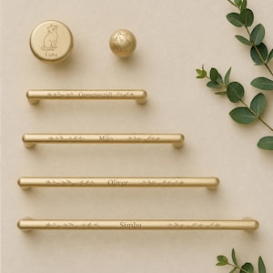 Benutzerdefinierte gravierte schlanke Metallic Gold Griff Pull Knäufe für Schrank runden Knopf moderne Schublade Knob Kleiderschrank Hardware Kugelknauf Küchengriff