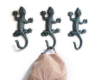 Cast Iron Gecko Frog Door Key Hook Hall Wall Coat Hanger Hat Rack Keyring Holder Cast Iron Gecko Frog Door Key Hook Hall Wall Coat Hanger Hat Rack Keyring Holder