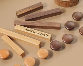 Custom Engraved Simple natural wooden knobs pulls,Walnut wood Beech wood drawer handles,cupboard pull wardrobe round knobs,cabinet door pull