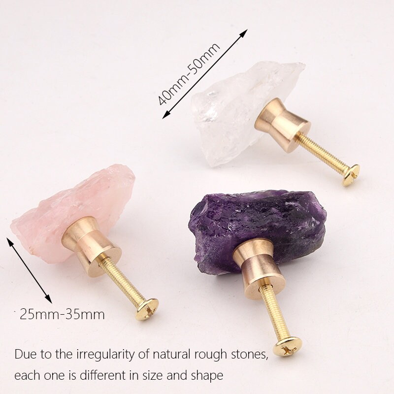 Kristall Natur Erz ein Loch Knäufe Amethyst Rosa Kristall | Etsy