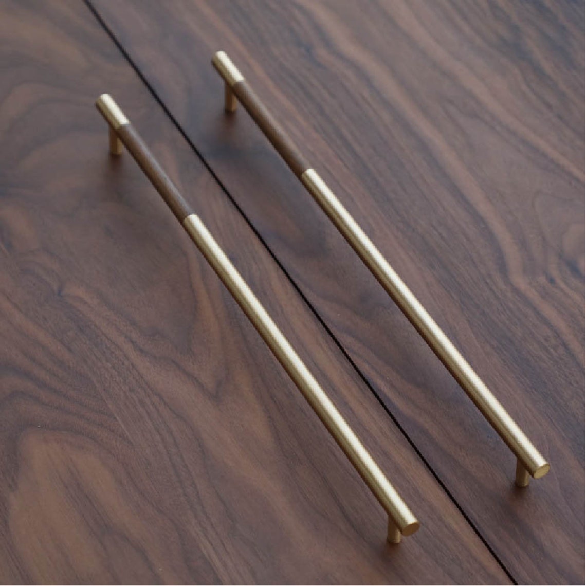 Brass Black Walnut Door Pulls for Drawer Pulls Knobs Etsy