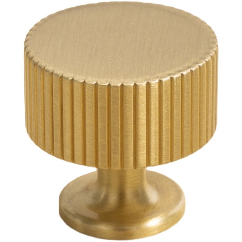 Brass Knurled Drawer Pullsvertical Stripes Brass Handles Etsy
