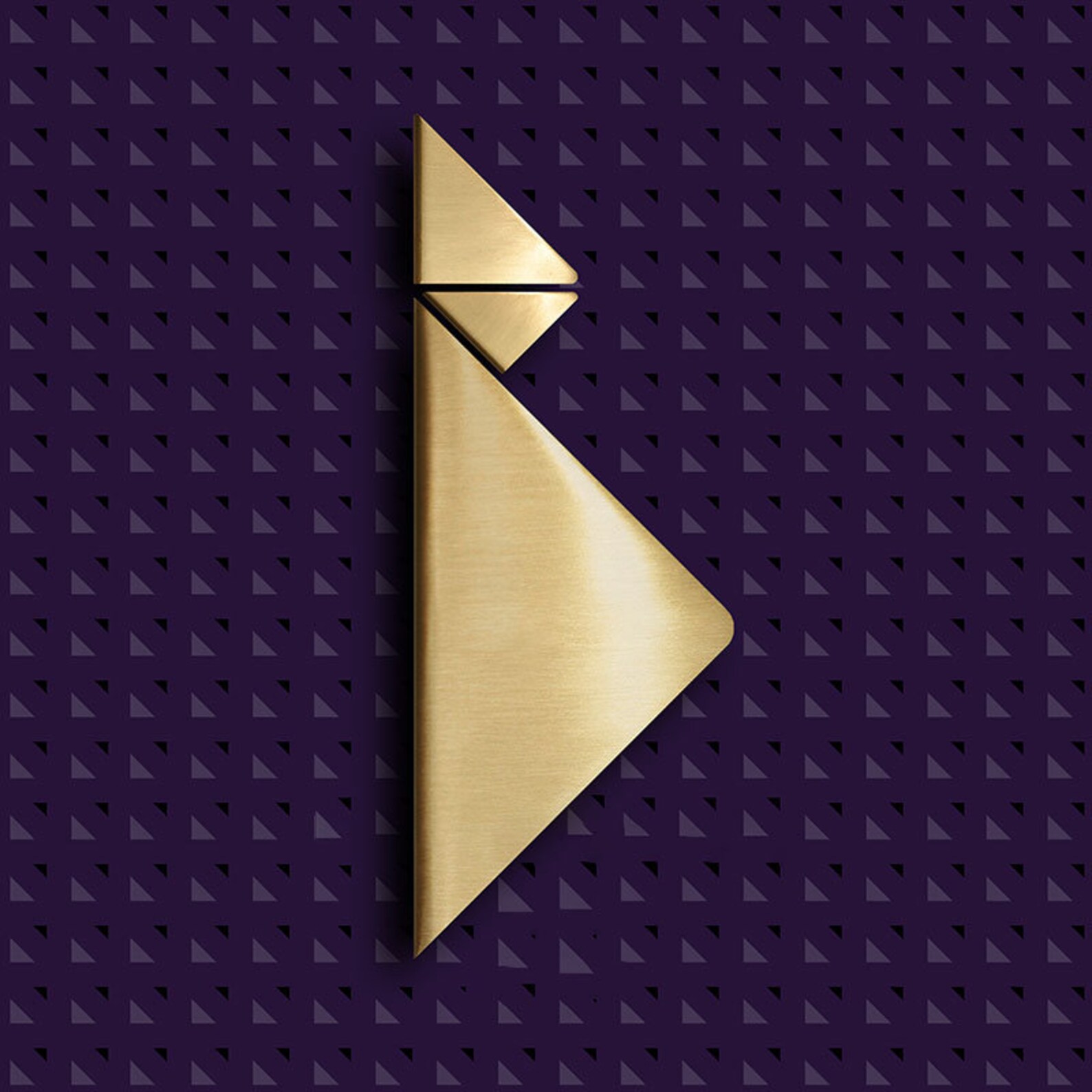 Triangle Brass Knobs cupboard drawer pulls wardrobe Knob Etsy