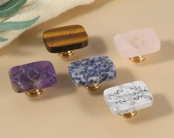 Boutons rectangulaires en laiton à un trou poignées de tiroir de placard poignées de garde-robe en cristal gravées sur mesure boutons de placard poignées de porte poignées de placard en marbre