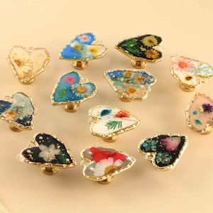 Flower Heart drawer knobs Dopamine dresser pulls Nursery room cabinet handles Furniture decorative knobs Door Wardrobe cupboard pulls