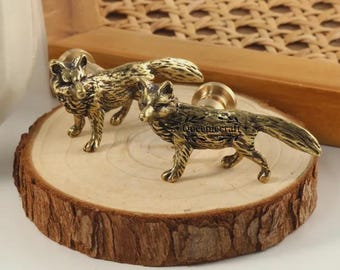 Fox solid brass drawer knobs Animal wardrobe handles Custom Engraved Rhinoceros cabinet pulls Giraffe nursery knobs Horse closet door knobs