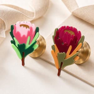 Blumen Bunt Möbelknopf Schublade Kleiderschrank Griff Custom Gravierte Tür Kinderzimmer Schrank Dekorationen Acryl Schrank Schrankknopf