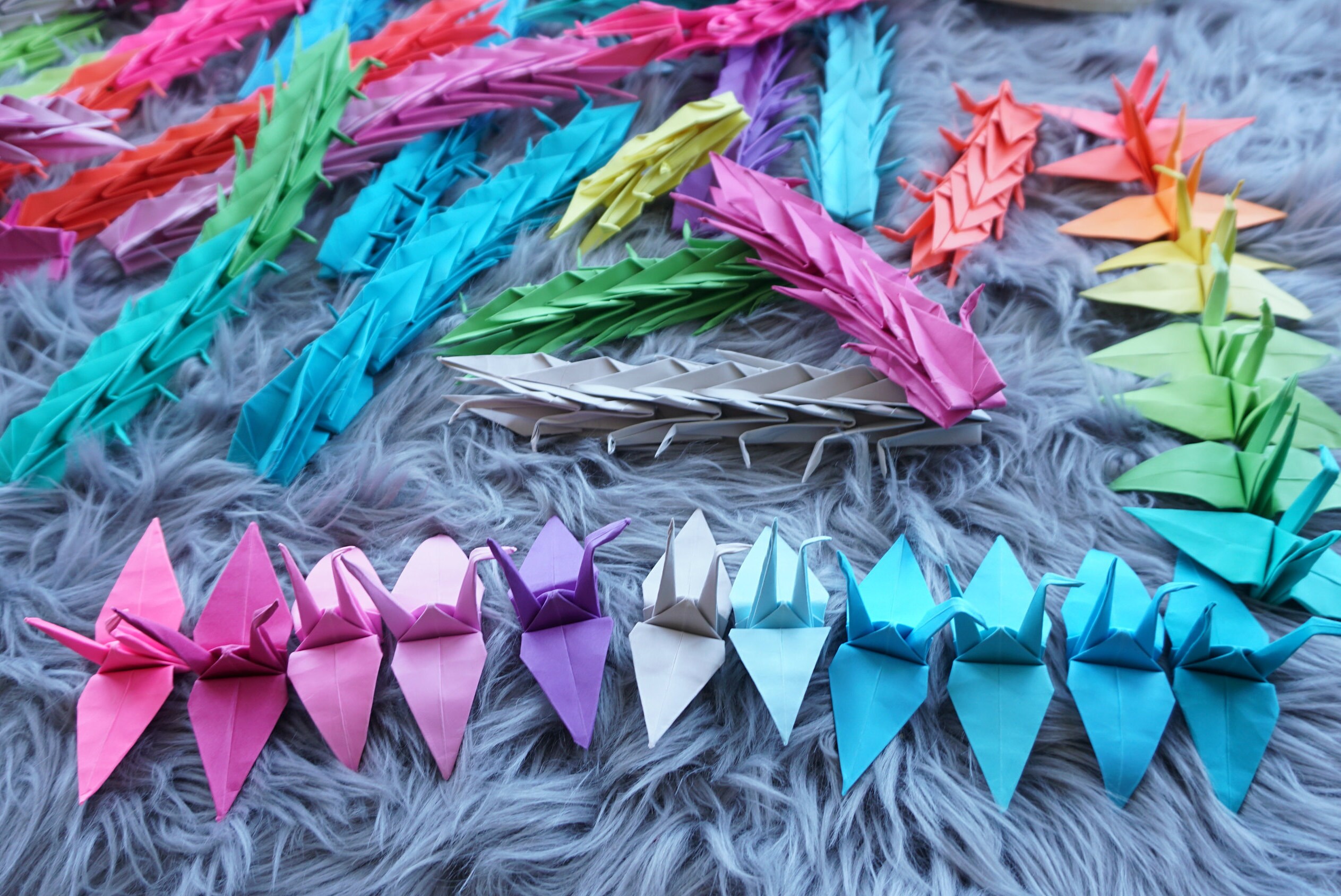 10 Origami Cardstock Cranes Bright Colors 5 | Etsy