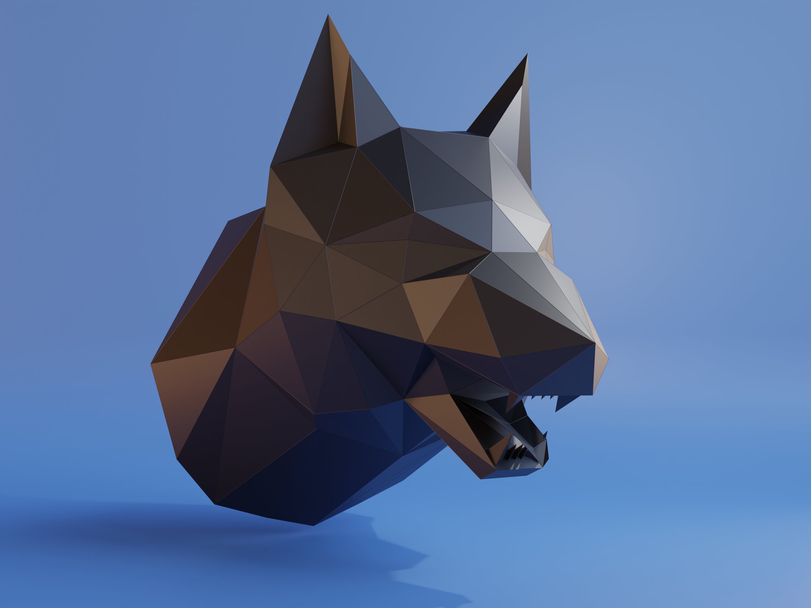 Papercraft Wolf Head Model: DIY 3D Puzzle for Home Decor, Wall Art ...