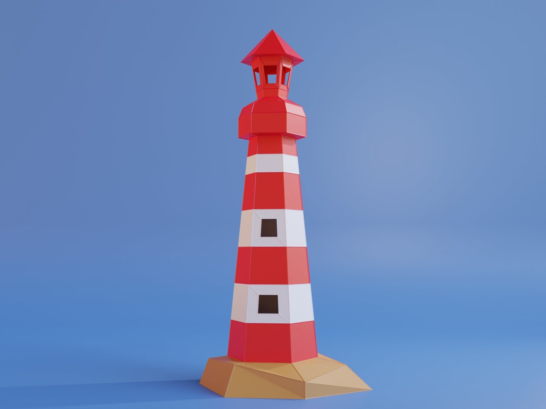 3D Papercraft Lighthouse Model: DIY Nursery Decor (US Letter & A4 PDF ...