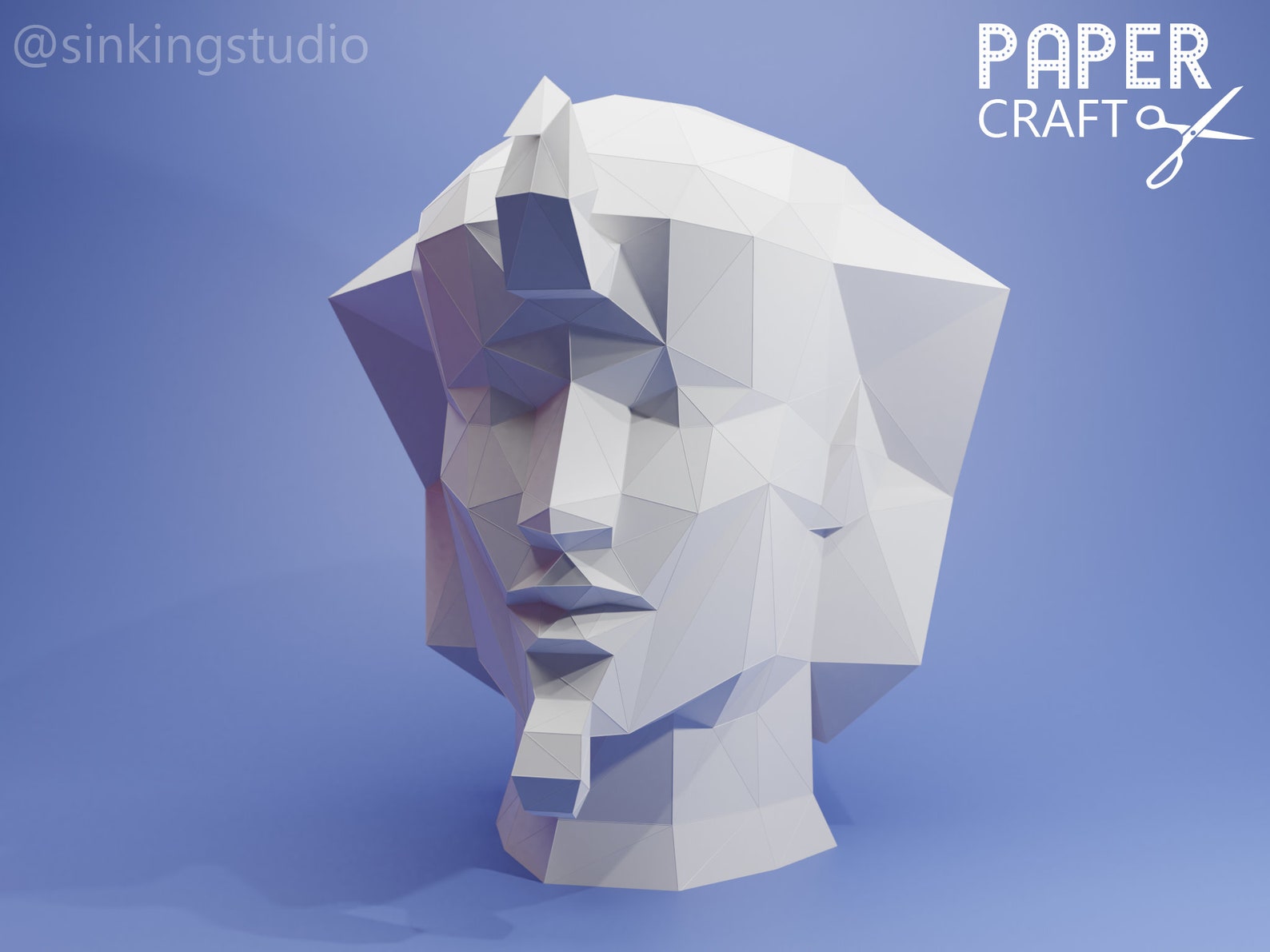 3d Egyptian Pharaoh Head Face Papercraft Trophy. Origami Full Etsy