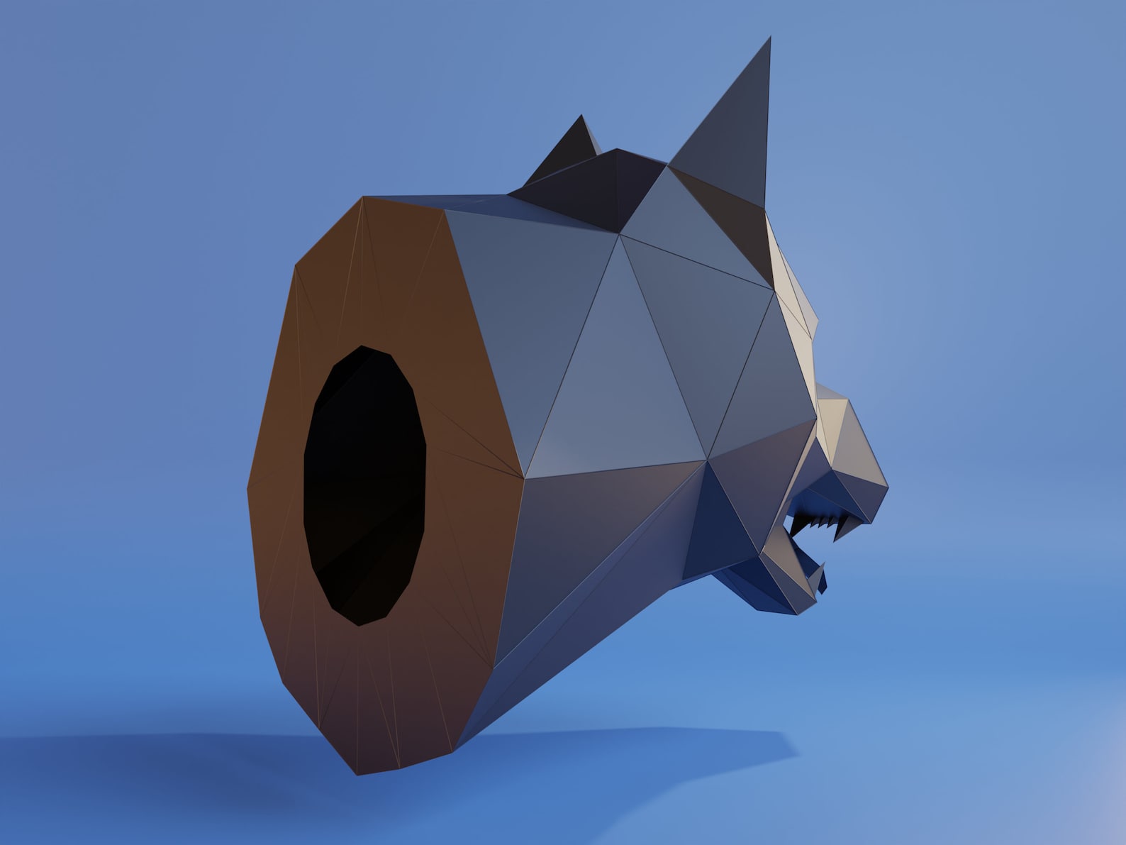 Papercraft Wolf Head Model: DIY 3D Puzzle for Home Decor, Wall Art