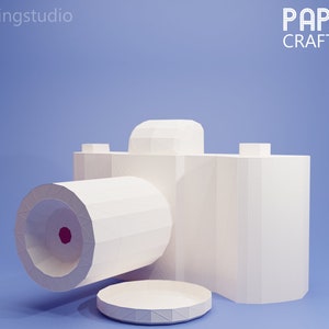 3d Papercraft Camera Ornament for Photo Lovers. Low Poly Origami Room Decoration. Gift Idea for Photographer. PDF Template.