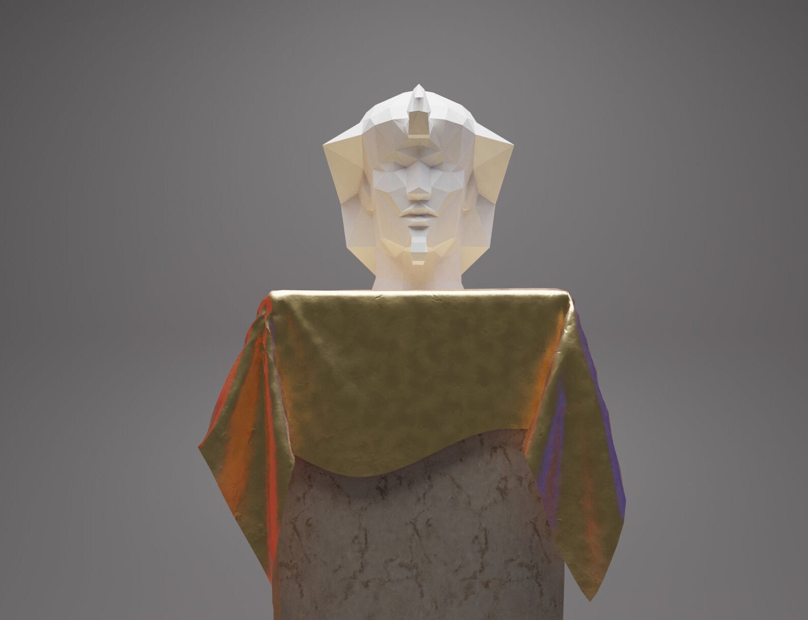 3d Egyptian Pharaoh Head Face Papercraft Trophy. Origami Full Etsy