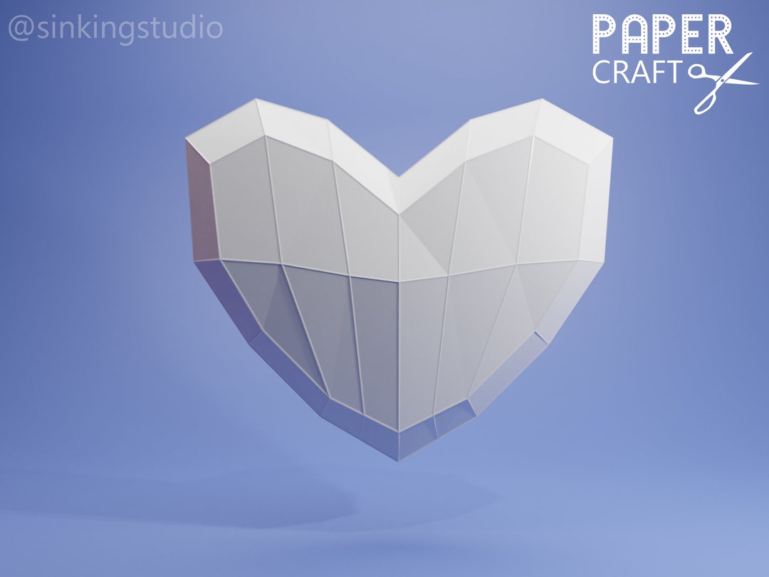 3D Papercraft Heart Box, Low Poly Valentine, DIY Gift (digital Download ...