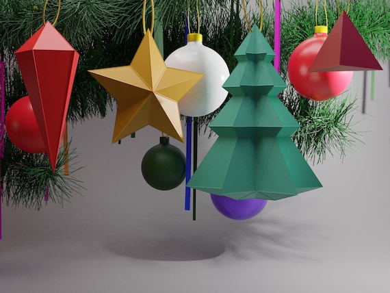 Papercraft Christmas Ornaments Printable Ornaments - Etsy Ireland