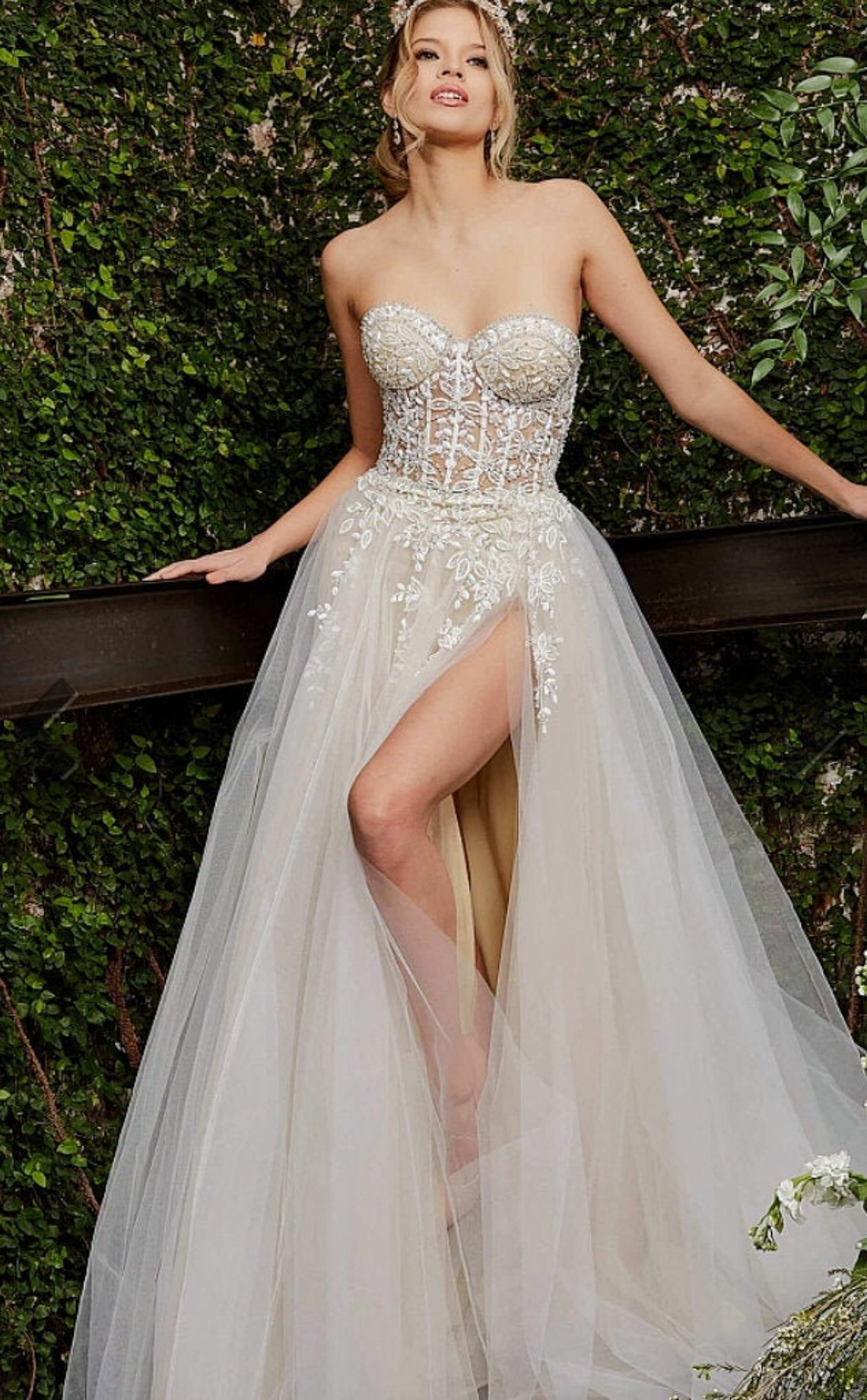 Sweet Heart Embroidered Corset Ball Gown 06610 Wedding Dress Etsy