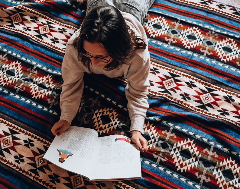 Ecuadorian Alpaca Plaid Alpaca Blanket Large Alpaca Native Etsy