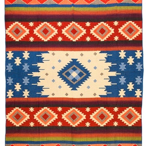 Couverture en laine d'alpaga Grande couverture Couverture de pique-nique Jetés de lit Jeté en laine Couverture réversible Couverture d'extérieur Bleu de Quilotoa image 2
